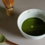 Prepared matcha tea in a ceramic bowl