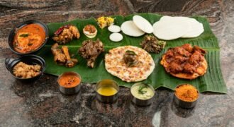 Assortment of Indian dishes arranged on a dining table